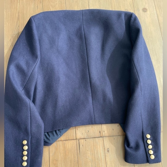 L’Agence collarless wool blend jacket blazer jacket navy NWT - Picture 9 of 12